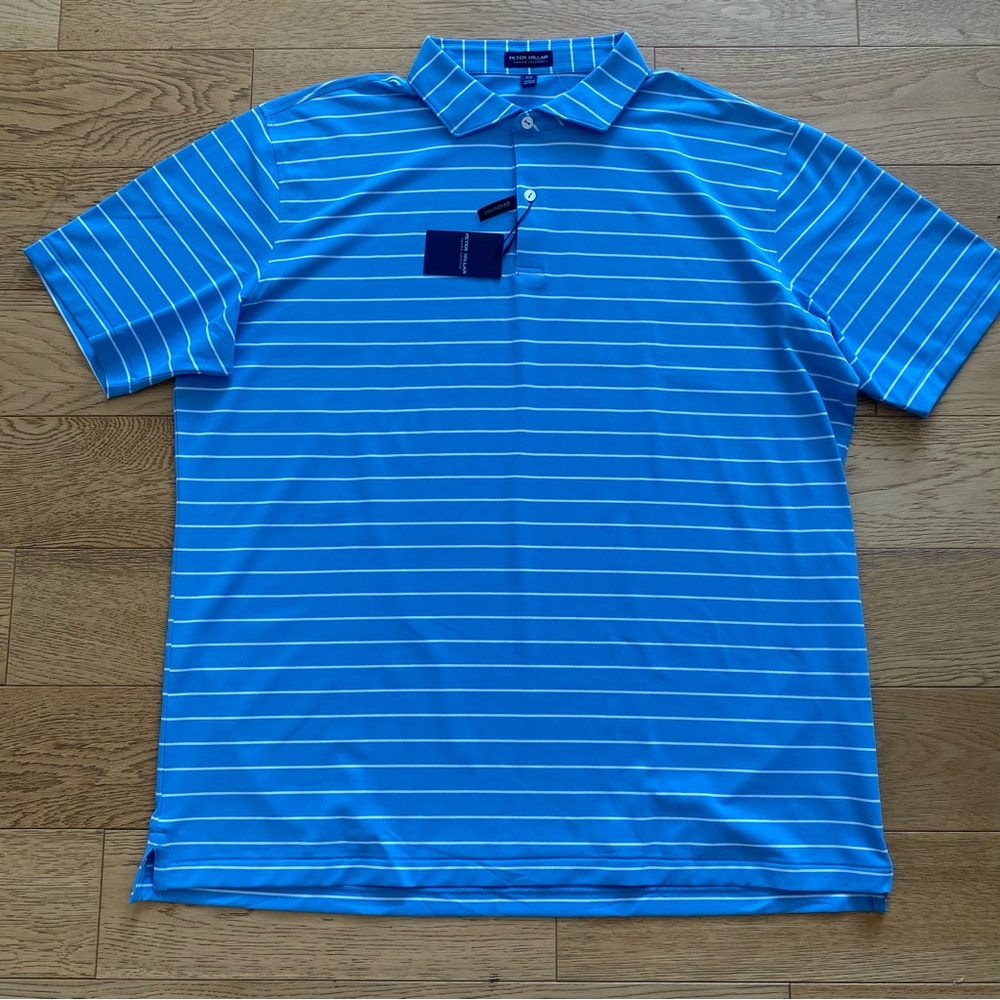 Peter Millar Coda Mesh Crown Striped Performance Polo Golf Tech MS25XK53E